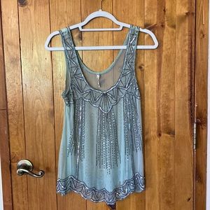 Beaded and sequined top